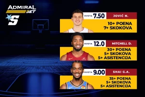 AdmiralBet NBA specijal - Nikola, Mičel i Šaj za pravi užitak večeras!